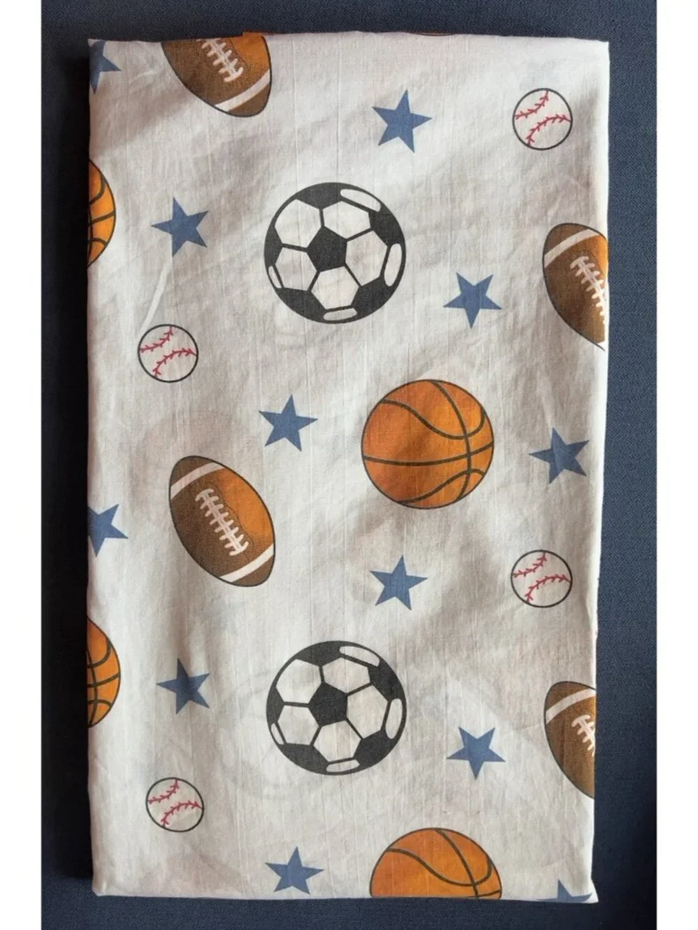 FULL Flat Sheet SPORTS 55% Cotton Soccer  Football Basketball Baseball Stars